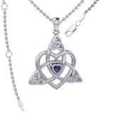 Celtic Heart Birthstone Trinity Silver Pendant TPD5990 - Jewelry