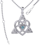 Celtic Heart Birthstone Trinity Silver Pendant TPD5990 - Jewelry