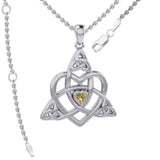 Celtic Heart Birthstone Trinity Silver Pendant TPD5990 - Jewelry