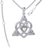 Celtic Heart Birthstone Trinity Silver Pendant TPD5990 - Jewelry