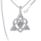 Celtic Heart Birthstone Trinity Silver Pendant TPD5990 - Jewelry