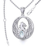 Rise with Resilience: Celtic Phoenix Sterling Silver Pendant with Gemstone TPD5719 | Embrace the Rebirth of Your Spirit