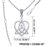 Celtic Motherhood Triquetra or Trinity Heart Silver Pendant TPD5782 - Jewelry
