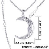 The Celtic Moon Raven Silver Pendant TPD5261