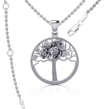 Tree of Life with Roses Silver Pendant TPD5049