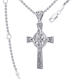 Celtic Cross with Four Point Knot Silver Pendant TPD5811 - Jewelry