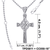 Celtic Cross with Four Point Knot Silver Pendant TPD5811 - Jewelry