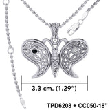 Sterling Silver Spiritual Harmony Celtic Yin Yang Gemstone butterfly Pendant by Peter Stone Jewelry TPD6208