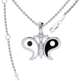 Harmony and Balance Sterling Silver Yin Yang Butterfly Pendant by Peter Stone Jewelry TPD6210
