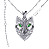 Celtic Wolf Spirit with Meaningful Gemstone Sterling Silver Pendant – Mystical Symbol of Spiritual Connection and Strength by Peter Stone Jewelry TPD6213 - Jewelry