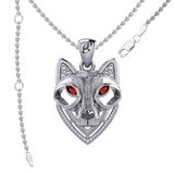 Celtic Wolf Spirit with Meaningful Gemstone Sterling Silver Pendant – Mystical Symbol of Spiritual Connection and Strength by Peter Stone Jewelry TPD6213 - Jewelry