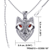 Celtic Wolf Spirit with Meaningful Gemstone Sterling Silver Pendant – Mystical Symbol of Spiritual Connection and Strength by Peter Stone Jewelry TPD6213 - Jewelry