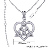 Celtic Flowing Heart Triquetra Sterling Silver Pendant – Graceful Symbol of Love and Unity by Peter Stone Jewelry TPD6215