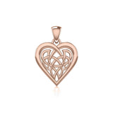 Celtic Knot Heart Rose Gold Pendant UPD3015