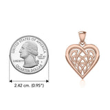 Celtic Knot Heart Rose Gold Pendant UPD3015