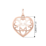 Heart in Heart Rose Gold Pendant UPD3422
