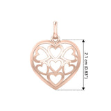 Heart in Heart Rose Gold Pendant UPD3422 - Jewelry