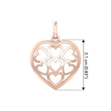 Heart in Heart Rose Gold Pendant UPD3422