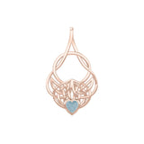 Celtic Knotwork Rose Gold Pendant with Heart Gemstone UPD5292 - Jewelry