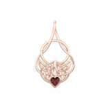 Celtic Knotwork Rose Gold Pendant with Heart Gemstone UPD5292 - Jewelry