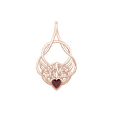 Celtic Knotwork Rose Gold Pendant with Heart Gemstone UPD5292