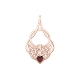 Celtic Knotwork Rose Gold Pendant with Heart Gemstone UPD5292