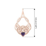 Celtic Knotwork Rose Gold Pendant with Heart Gemstone UPD5292 - Jewelry