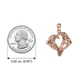 Love of The Mythical Celtic Heart Raven Rose Gold Jewelry Pendant UPD6025