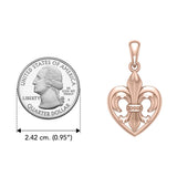 A powerful Rose Gold Jewelry Pendant Fleur-de-Lis and Heart UPD6067 - Jewelry