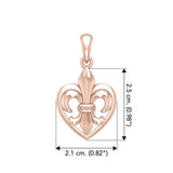 A powerful Rose Gold Jewelry Pendant Fleur-de-Lis and Heart UPD6067 - Jewelry