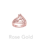 Horse with Celtic Knot Solid Gold Ring GRI2599