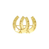 Double Horseshoe Sterling Silver with Gold Vermeil Plate Brooch VBC070