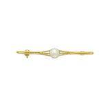 Equestrian Elegance Bar with Pearl Sterling Silver Brooch TBC077