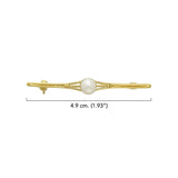 Equestrian Elegance Bar with Pearl Sterling Silver Brooch TBC077