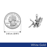 Enchanted Sitting Fairy Solid White Gold Charm WCM656 - Jewelry