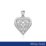 Celtic Knot Heart White Gold Pendant WPD3015 - Jewelry