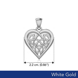 Celtic Knot Heart White Gold Pendant WPD3015 - Jewelry