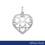 Heart in Heart White Gold Pendant WPD3422
