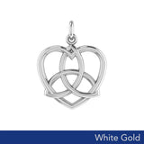 Trinity in Heart White Gold Pendant WPD3423 - Jewelry