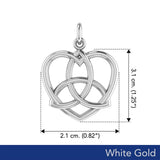 Trinity in Heart White Gold Pendant WPD3423 - Jewelry