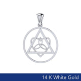 Life’s worth the healing and inspiration ~ Celtic AA Symbol 14K White Gold Pendant Jewelry WPD518