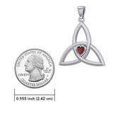 The Celtic Trinity Knot 14 Karat White Gold Pendant with Heart Gemstone WPD5342 - Jewelry