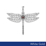 The Celtic Dragonfly with Recovery Solid White Gold Pendant WPD5389 - Jewelry