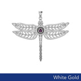 The Celtic Dragonfly with Recovery Solid White Gold Pendant WPD5389 - Jewelry