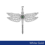 The Celtic Dragonfly with Recovery Solid White Gold Pendant WPD5389 - Jewelry