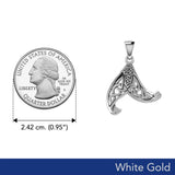 Mermaid Celtic Tail Solid White Gold Pendant WPD5473 - Jewelry