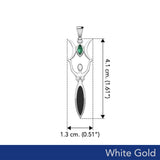 Triple Goddess with Marquise Gemstone Solid White Gold Pendant WPD5659 - Jewelry