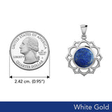 Chakra Solid White Gold Pendant with Large Stone WPD5687 - Jewelry