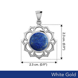 Chakra Solid White Gold Pendant with Large Stone WPD5687 - Jewelry
