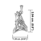Celtic Howling Wolf Solid Gold Pendant GPD5717 - Jewelry